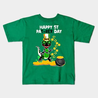 happy st pat rex day Dinosaur Kids T-Shirt